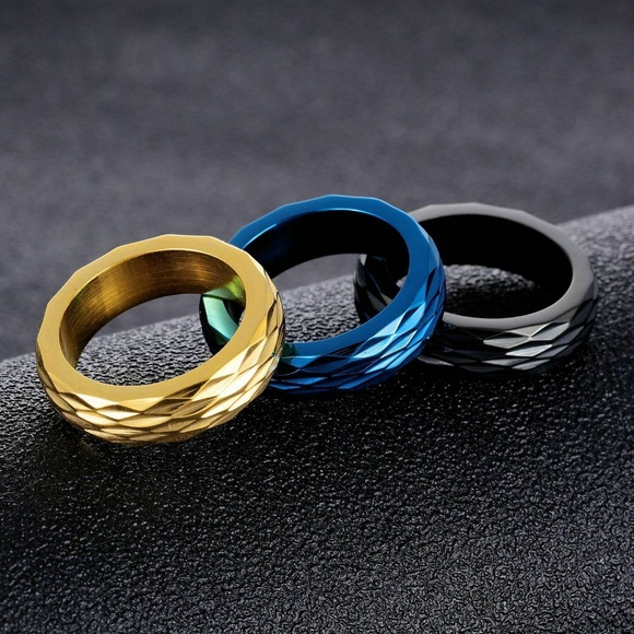 Women Men Stainless Steel Titanium Band Ring New - Picture 4 of 4